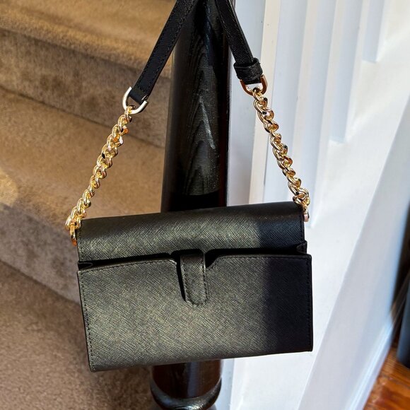 Michael Michael Kors Jet Set Travel Black Saffiano Leather Crossbody Bag - Picture 3 of 6